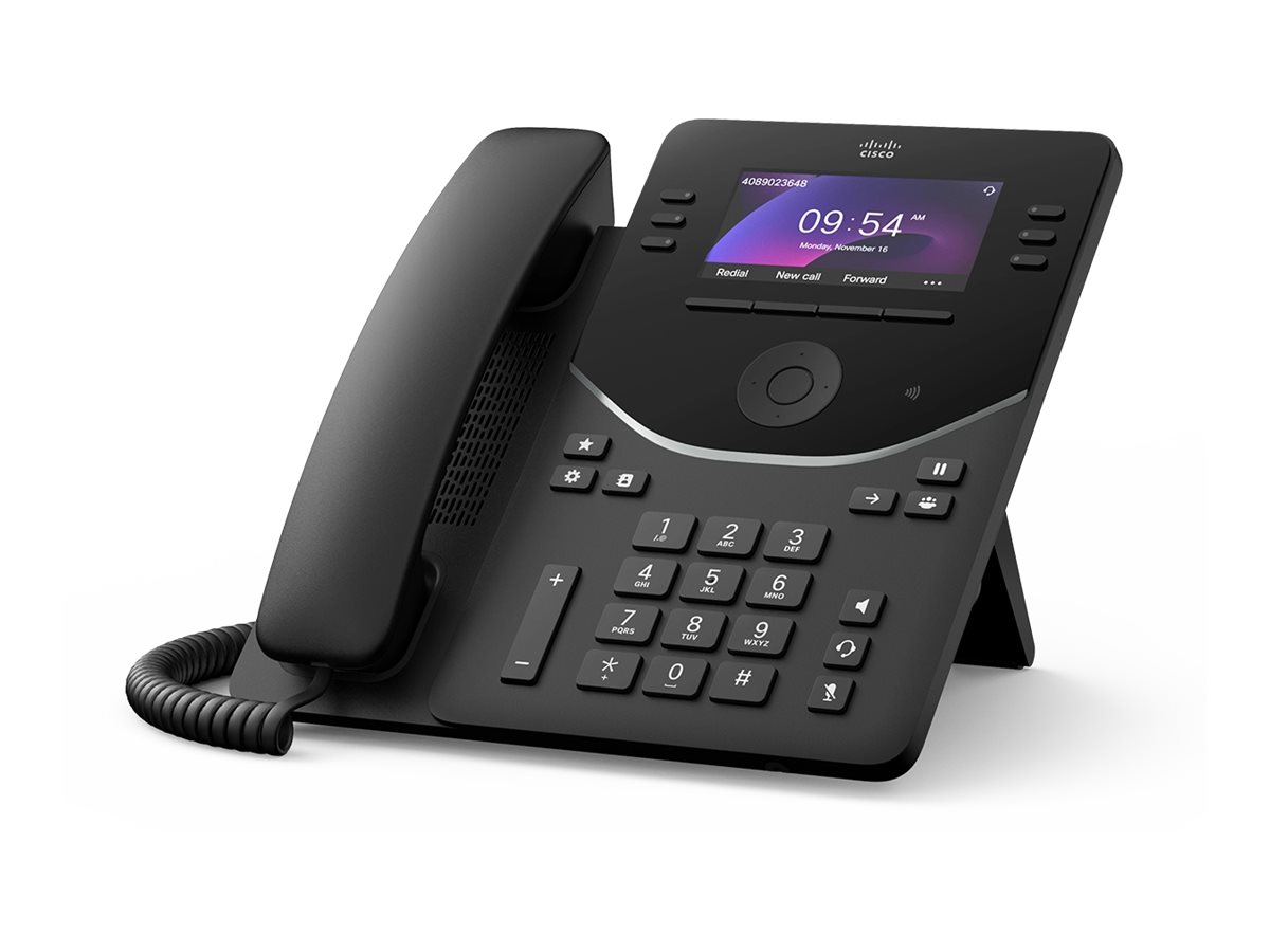 Cisco Desk Phone 9851 - Téléphone VoIP - avec Trusted Platform Module (TPM) 2.0 avec ID d'appelant/appel en instance - SIP, RTCP, RTP, SRTP, SDP - 46 lignes - noir de charbon - DP-9851-K9= - Téléphones filaires