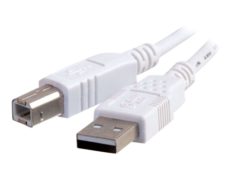 C2G - Câble USB - USB (M) pour USB type B (M) - USB 2.0 - 3 m - blanc - 81562 - Câbles USB