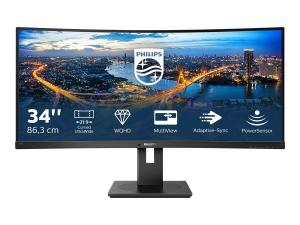 Philips 345B1C - Écran LED - incurvé - 34" (34" visualisable) - 3440 x 1440 WQHD @ 100 Hz - VA - 300 cd/m² - 3000:1 - 5 ms - 2xHDMI, DisplayPort - haut-parleurs - texture noire - 345B1C/00 - Écrans d'ordinateur