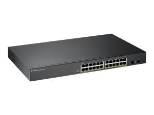 Zyxel GS1900-24HPv2 - Commutateur - intelligent - 24 x 10/100/1000 (PoE) + 2 x 10/100/1000 - Montable sur rack, fixation murale - PoE (170 W) - GS190024HPV2-EU0101F - Concentrateurs et commutateurs gigabit