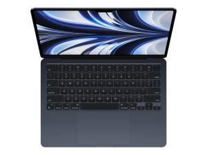 Apple MacBook Air - M2 - M2 8-core GPU - 8 Go RAM - 256 Go SSD - 13.6" IPS 2560 x 1664 (WQXGA) - Wi-Fi 6 - noir minuit - clavier : Français - MLY33FN/A - Ordinateurs portables