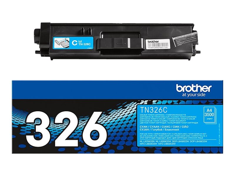 Brother TN326C - Cyan - original - cartouche de toner - pour Brother DCP-L8400, DCP-L8450, HL-L8250, HL-L8350, MFC-L8650, MFC-L8850 - TN326C - Cartouches de toner Brother