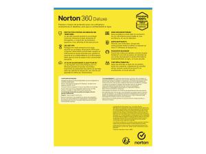 Norton 360 Deluxe - Version boîte (1 an) - 3 périphériques, espace de stockage de cloud 25 GB - Mass Market - Win, Mac, Android, iOS - français - 21409191 - Suites de sécurité