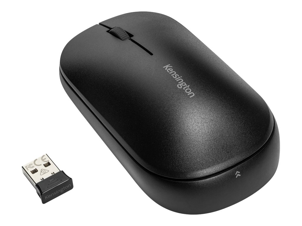 Kensington SureTrack Dual Wireless Mouse - Souris - optique - 4 boutons - sans fil - 2.4 GHz, Bluetooth 3.0, Bluetooth 5.0 LE - récepteur sans fil USB - noir - K75298WW - Souris