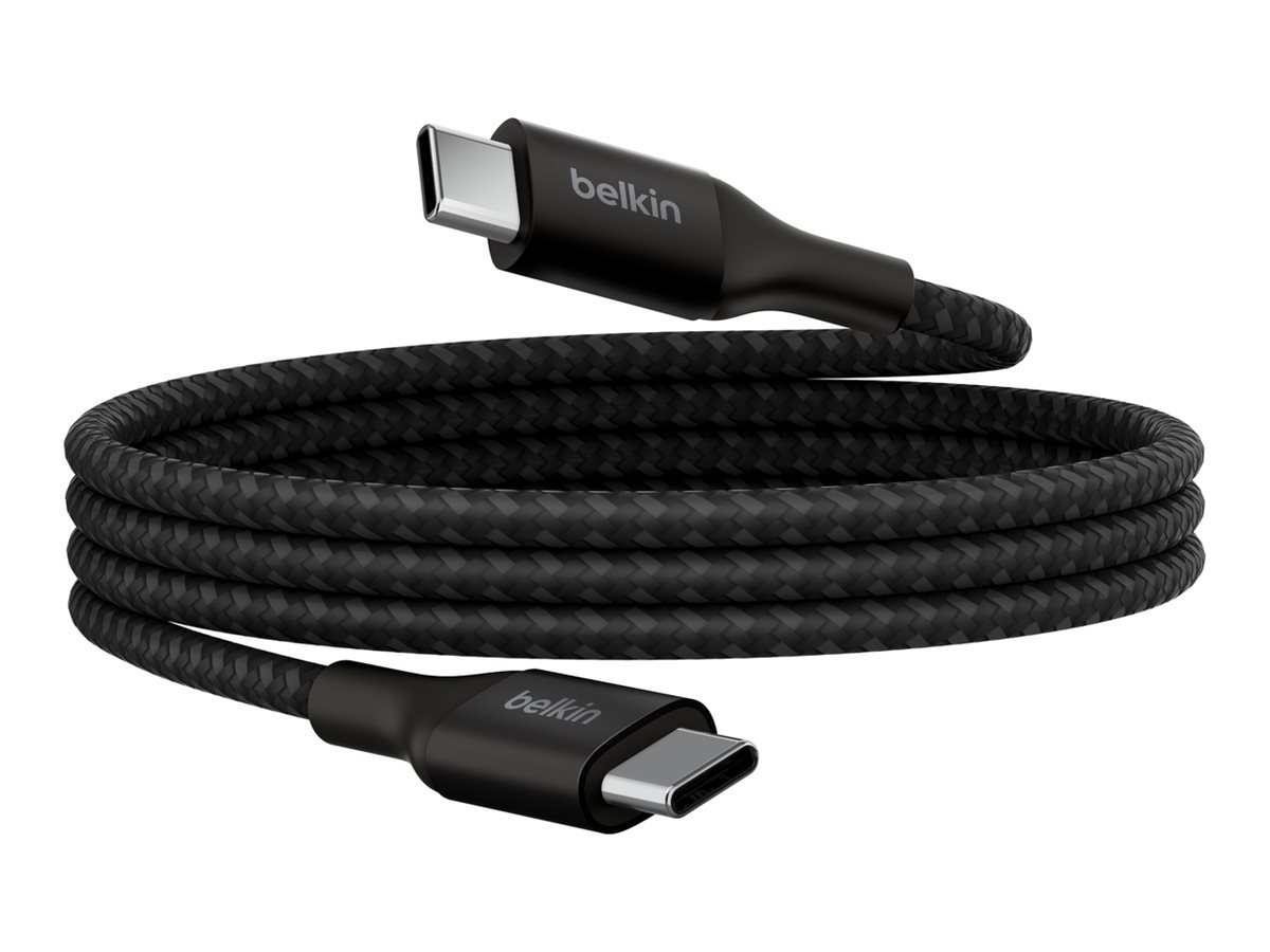 Belkin BOOST CHARGE - Câble USB - 24 pin USB-C (M) pour 24 pin USB-C (M) - USB 2.0 - 1 m - jusqu'à 240 W de puissance - noir - CAB015bt1MBK - Câbles USB