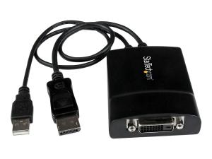 StarTech.com DisplayPort to DVI Adapter - Dual-Link - Active DVI-D Adapter for Your Monitor / Display - USB Powered - 2560x1600 (DP2DVID2) - Adaptateur DisplayPort / DVI - USB (alimentation uniquement), DisplayPort (M) pour DVI-D (F) verrouillé - USB 2.0 / DisplayPort 1.2 - 37 cm - alimentation USB, actif, support 2560 x 1600 (WQXGA) - noir - DP2DVID2 - Câbles vidéo
