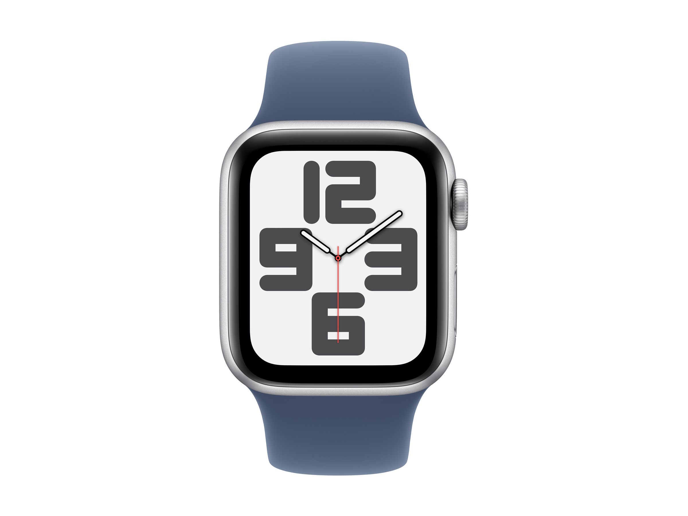 Apple Watch SE (GPS) - 2e génération - 40 mm - aluminium argenté - montre intelligente avec bande sport - fluoroélastomère - denim - taille du bracelet : S/M - 32 Go - Wi-Fi 4, Bluetooth - 26.4 g - MXEC3QF/A - Montres intelligentes