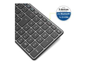 PORT Connect - Clavier - compact - sans fil - 2.4 GHz, Bluetooth 5.0 - AZERTY - Français - 911002FR - Claviers