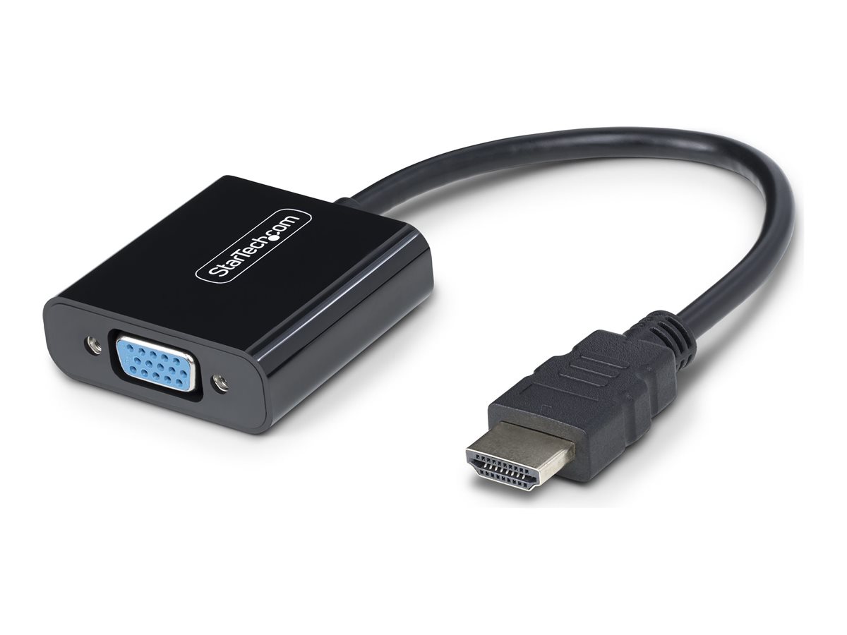 StarTech.com HDMI to VGA Adapter, 1080p, Active Video Converter - Adaptateur vidéo - HDMI mâle pour HD-15 (VGA) femelle - 18.95 cm - noir - support 1080p, actif, alimenté par le bus - HD2VGAE3 - Accessoires pour systèmes audio domestiques