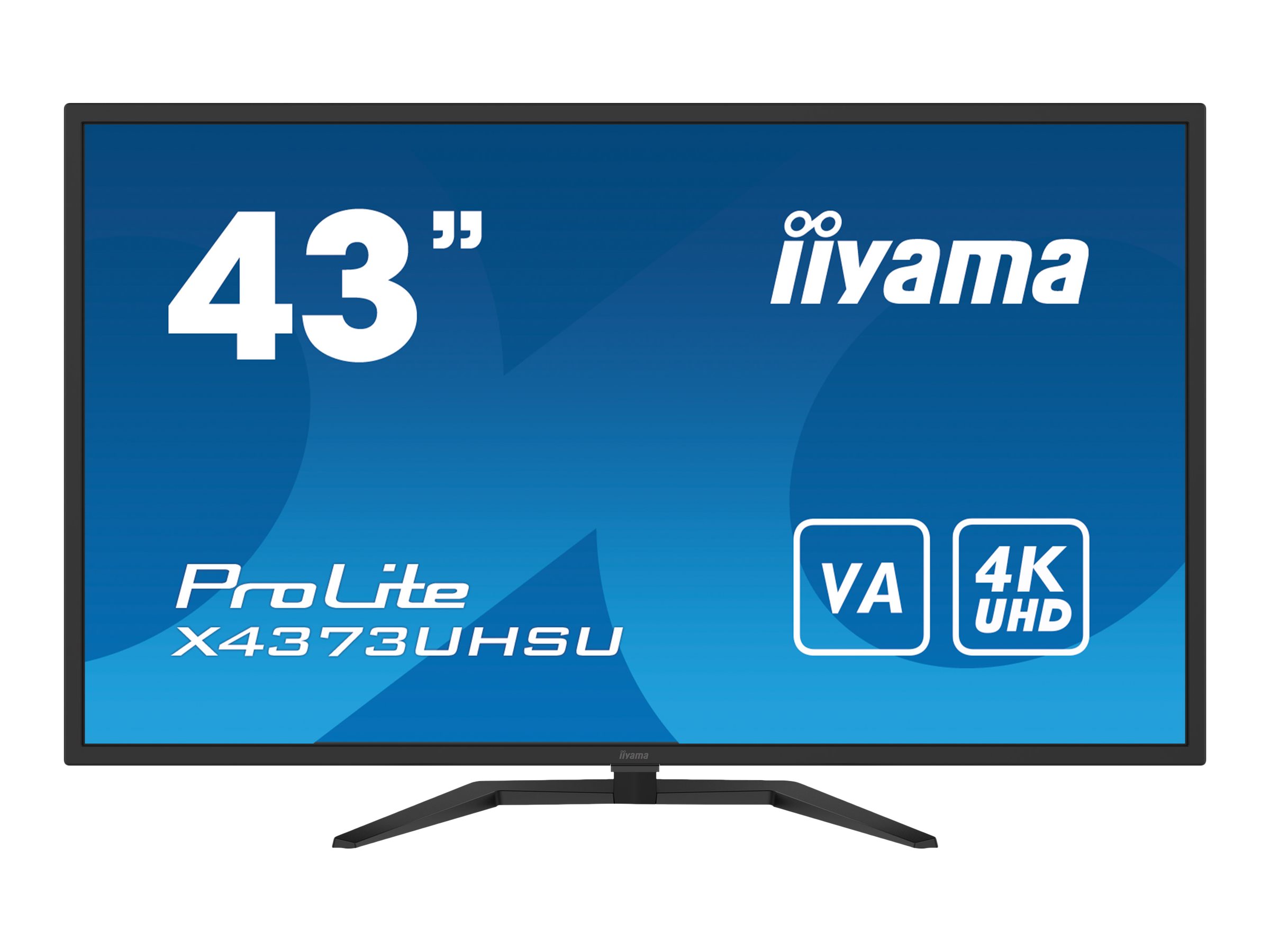 iiyama ProLite X4373UHSU-B1 - Écran LED - 43" (42.5" visualisable) - 3840 x 2160 4K @ 60 Hz - VA - 400 cd/m² - 4000:1 - 3 ms - 2xHDMI, DisplayPort, Mini DisplayPort - haut-parleurs - noir mat - X4373UHSU-B1 - Écrans d'ordinateur