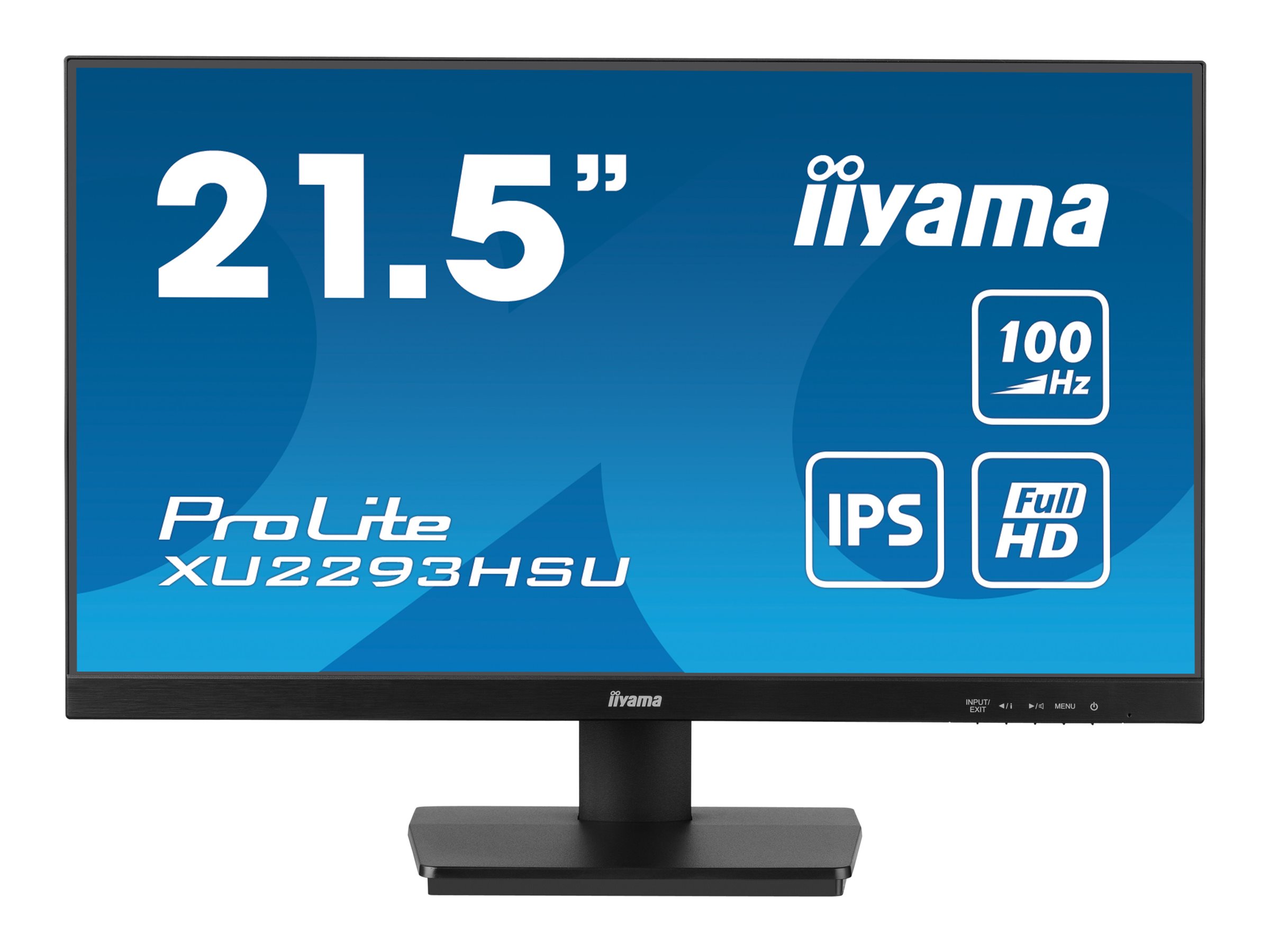 iiyama ProLite XU2293HSU-B7 - Écran LED - 22" (21.5" visualisable) - 1920 x 1080 Full HD (1080p) @ 100 Hz - IPS - 300 cd/m² - 1000:1 - 1 ms - HDMI, DisplayPort - haut-parleurs - noir, mat - XU2293HSU-B7 - Écrans d'ordinateur