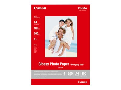 Canon GP-501 - Brillant - 100 x 150 mm 100 feuille(s) papier photo - pour PIXMA iP90, MG2555, mini260, MP180, MP490, MP510, MP550, MP560, MP960, MX330, TS7450 - 0775B003 - Papier photo