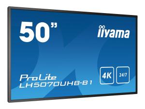 iiyama ProLite LH5070UHB-B1 - Classe de diagonale 50" (49.5" visualisable) écran plat LCD - signalisation numérique - 4K UHD (2160p) 3840 x 2160 - noir mat - LH5070UHB-B1 - Écrans de signalisation numérique
