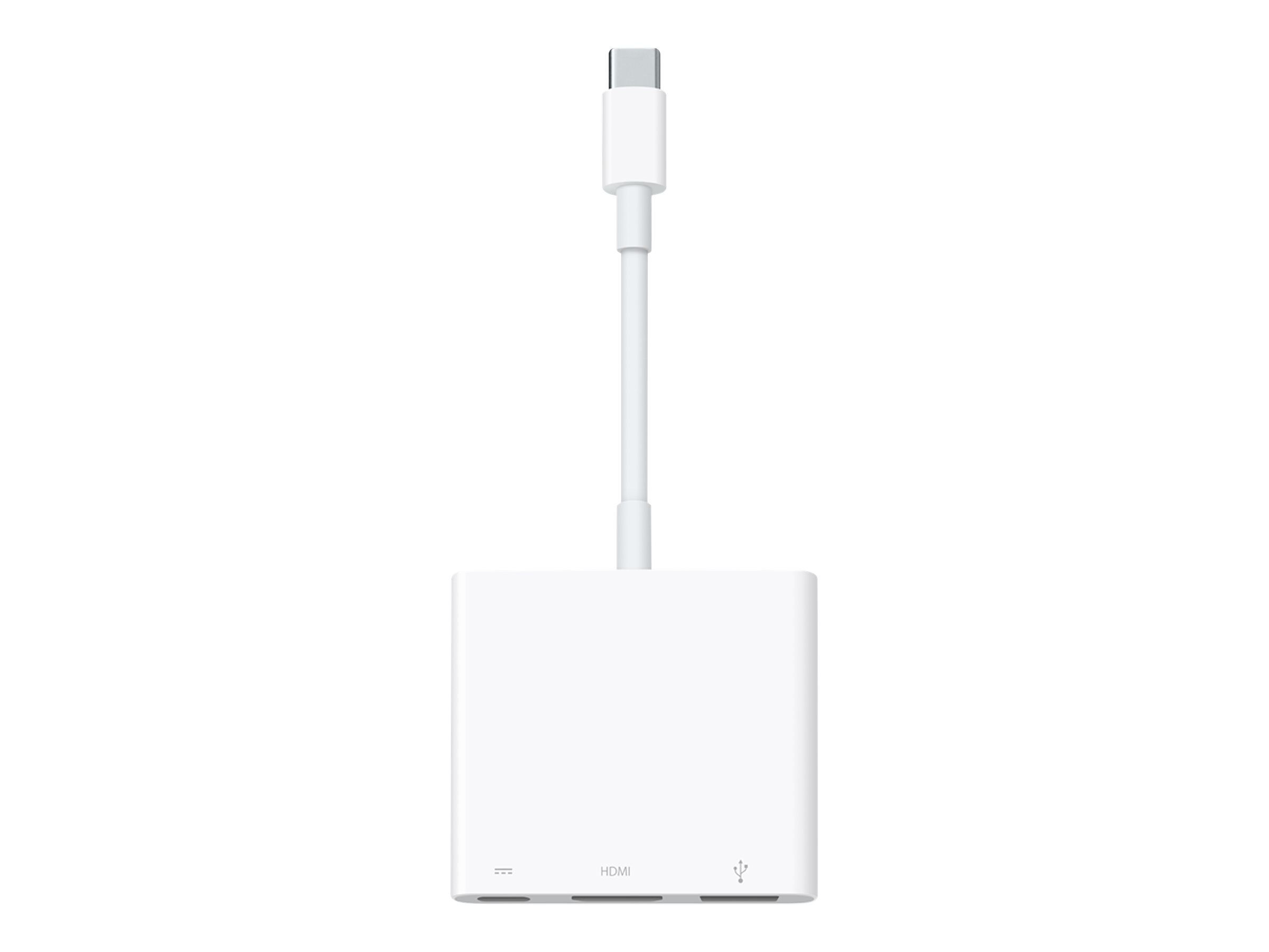 Apple Digital AV Multiport Adapter - Adaptateur vidéo - 24 pin USB-C mâle pour USB, HDMI, USB-C (alimentation uniquement) femelle - support 4K - MUF82ZM/A - Accessoires pour téléviseurs