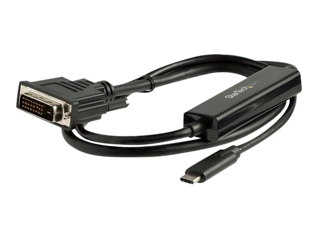 StarTech.com 3.3 ft / 1 m USB-C to DVI Cable - USB Type-C Video Adapter Cable - 1920 x 1200 - Black (CDP2DVIMM1MB) - Câble USB / DVI - 24 pin USB-C (M) pour DVI-D (M) - Thunderbolt 3 / USB 3.1 - 1 m - support 1920 x 1200 (WUXGA) - noir - pour P/N: TB4CDOCK - CDP2DVIMM1MB - Câbles USB
