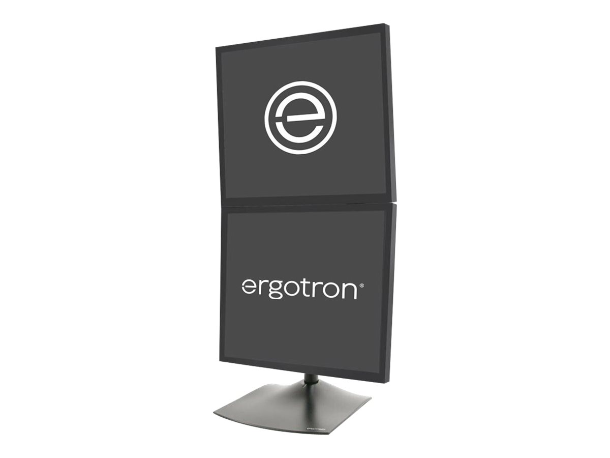 Ergotron DS100 - Kit de montage (2 pivots, 2 adaptateurs VESA, base, poteau 28") - profil bas - pour 2 écrans LCD - aluminium, acier - noir - Taille d'écran : jusqu'à 27 pouces - ordinateur de bureau - 33-091-200 - Montages pour TV et moniteur