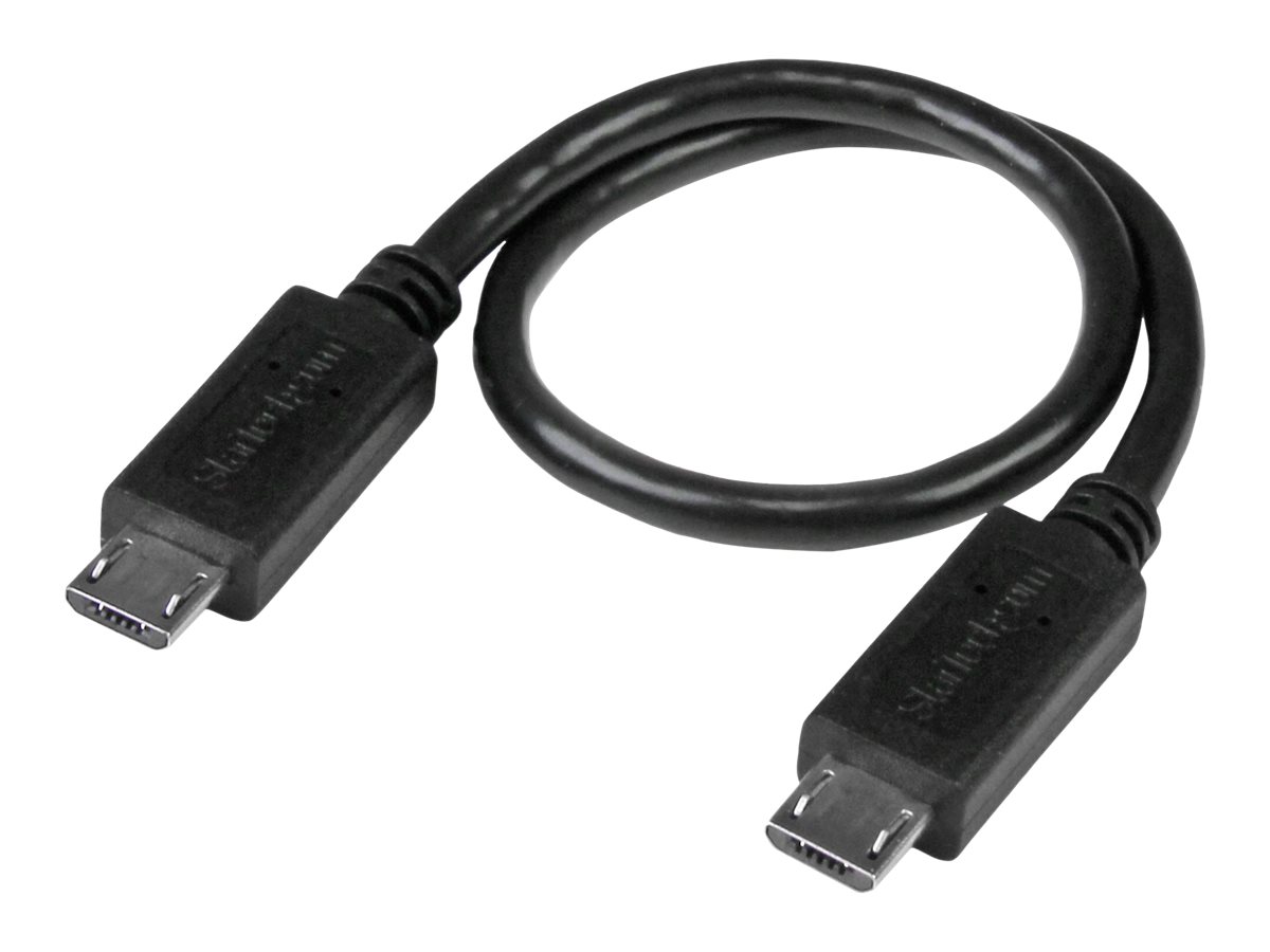 StarTech.com Câble USB OTG Micro USB vers Micro USB de 20 cm - Adaptateur USB On-The-Go - M/M - Noir - Câble USB - Micro-USB de type B (M) pour Micro-USB de type B (M) - USB OTG - 20.32 cm - noir - UUUSBOTG8IN - Câbles USB