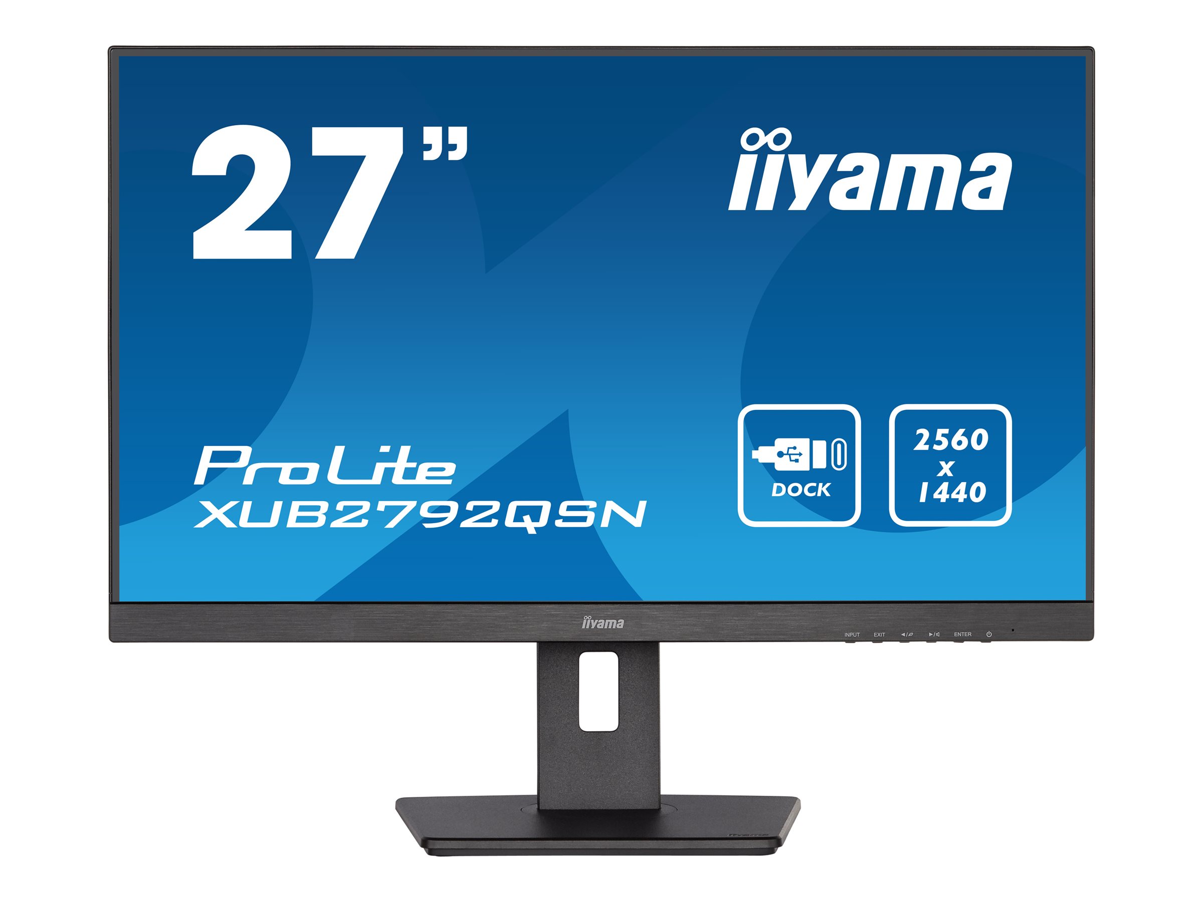 iiyama ProLite XUB2792QSN-B5 - Écran LED - 27" - 2560 x 1440 WQHD @ 75 Hz - IPS - 350 cd/m² - 1000:1 - 4 ms - HDMI, DisplayPort, USB-C - haut-parleurs - noir mat - XUB2792QSN-B5 - Écrans d'ordinateur
