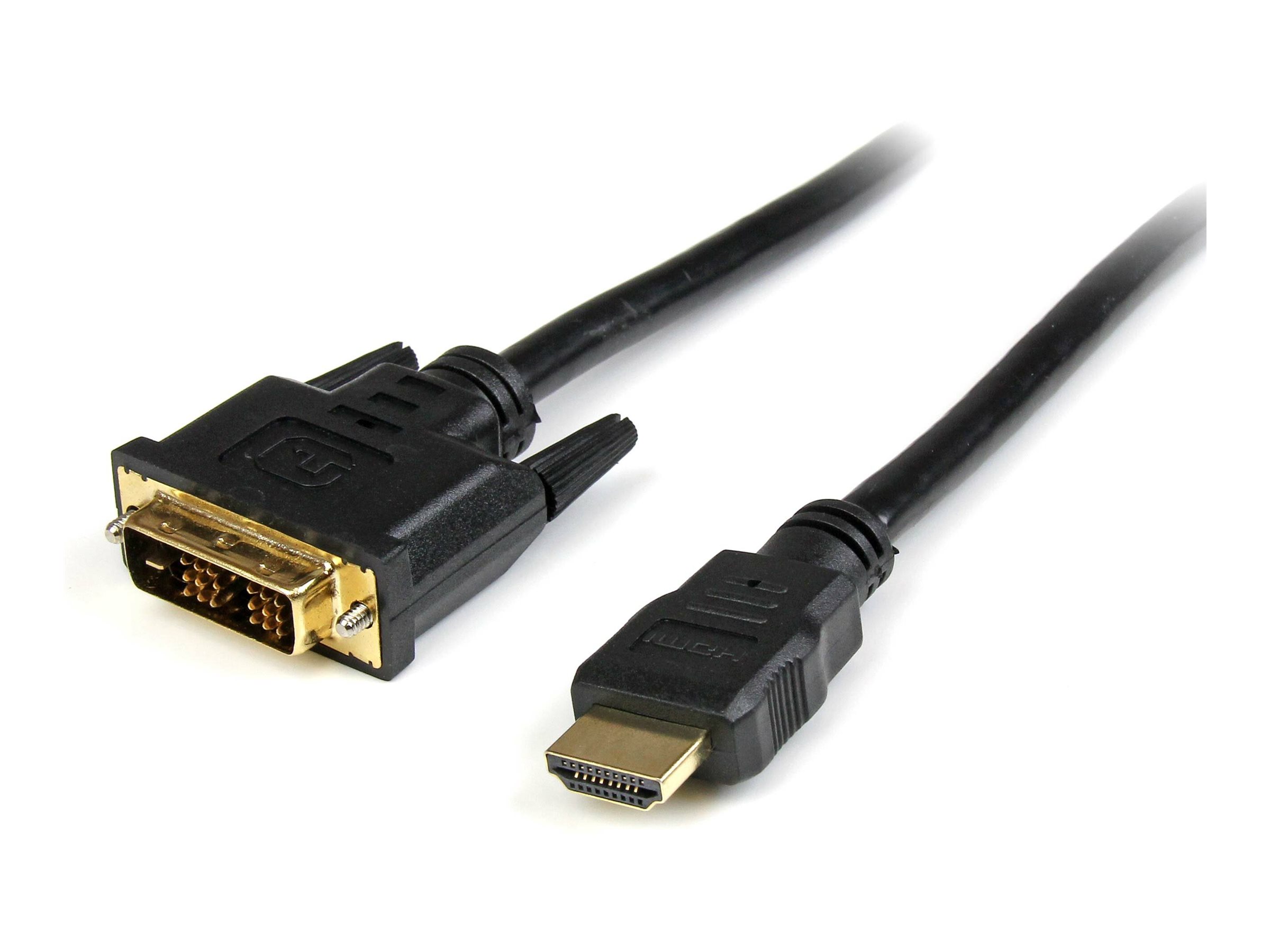 StarTech.com Câble HDMI vers DVI de 1,8 m, câble d'affichage DVI-D vers HDMI (1920 x 1200p), noir, adaptateur de câble HDMI mâle vers DVI-D mâle 19 broches, câble de moniteur numérique, M/M, lien unique - cordon DVI vers HDMI (HDMIDVIMM6) - Câble adaptateur - HDMI mâle pour DVI-D mâle - 1.83 m - noir - pour P/N: DK31C3HDPD, DK31C3HDPDUE, MDP2HDEC, ST121HD20FXA, VID2HDCON2, VS424HD4K60 - HDMIDVIMM6 - Accessoires pour systèmes audio domestiques