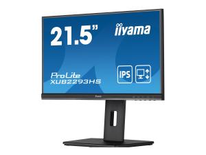 iiyama ProLite XUB2293HS-B3 - Écran LED - 21.5" - 1920 x 1080 Full HD (1080p) @ 75 Hz - IPS - 250 cd/m² - 1000:1 - 3 ms - HDMI, VGA, DisplayPort - haut-parleurs - noir, mat - XUB2293HS-B3 - Écrans d'ordinateur