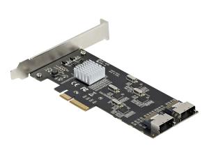 StarTech.com Carte Contrôleur SATA PCIe 8 ports - Carte SATA PCI Express 6Gbps 4 Contrôleurs Hôte - Carte Contrôleur SATA PCIe - PCI-e x4 Gen 2 vers SATA III - SATA HDD/SSD (8P6G-PCIE-SATA-CARD) - Contrôleur de stockage - SATA 6Gb/s / SAS 6Gb/s - profil bas - PCIe 2.0 x4 - noir - 8P6G-PCIE-SATA-CARD - Adaptateurs de stockage