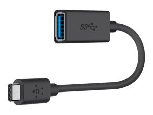 Belkin 3.0 USB-C to USB-A Adapter - Adaptateur USB - 24 pin USB-C (M) reversible pour USB type A (F) - USB 3.0 - 3 A - noir - F2CU036BTBLK - Câbles USB