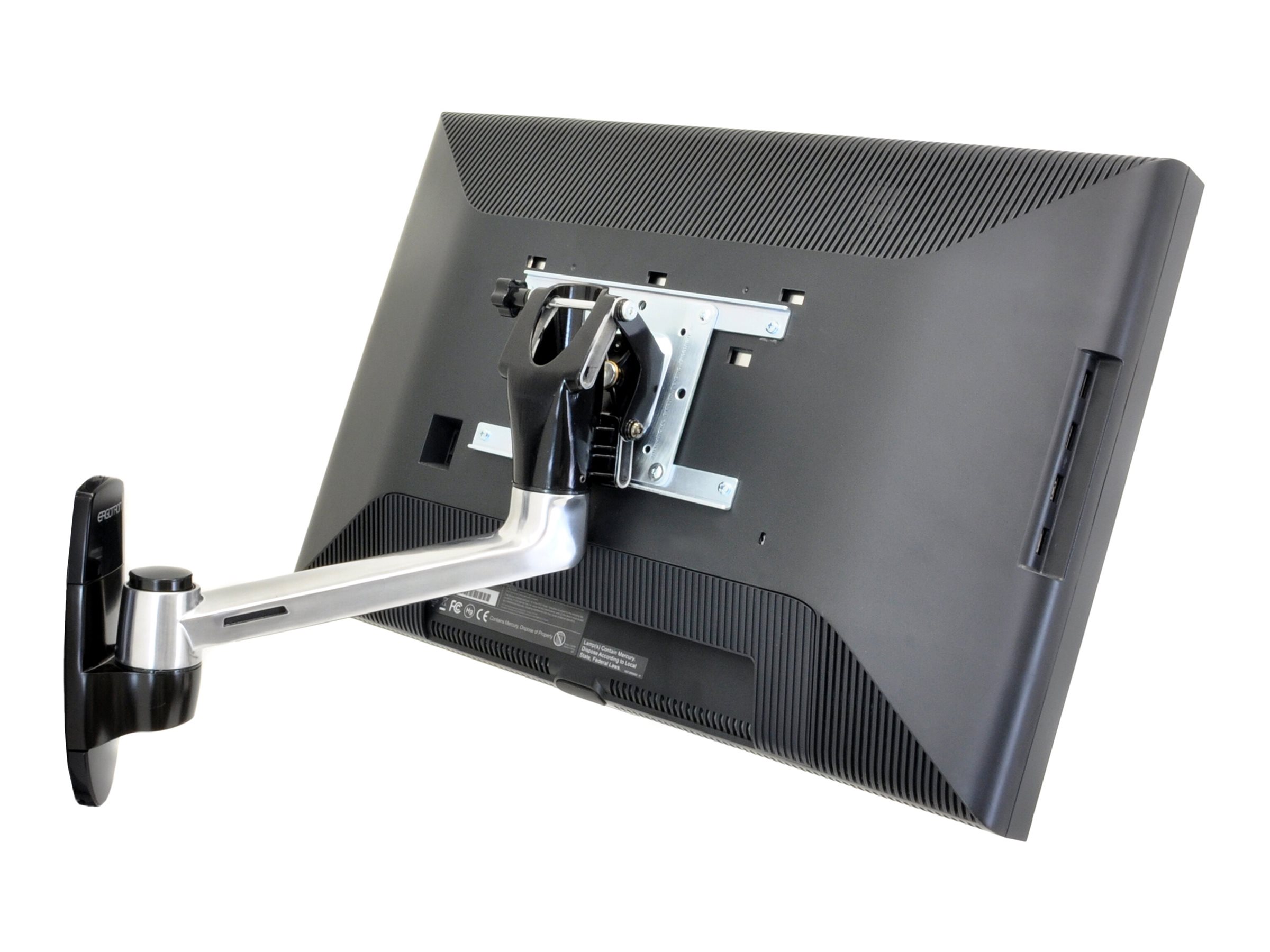Ergotron LX HD Wall Mount Swing Arm - Kit de montage (bras pivotant) - pour TV - aluminium - Taille d'écran : up to 49" - montable sur mur - 45-268-026 - Montages pour TV et moniteur