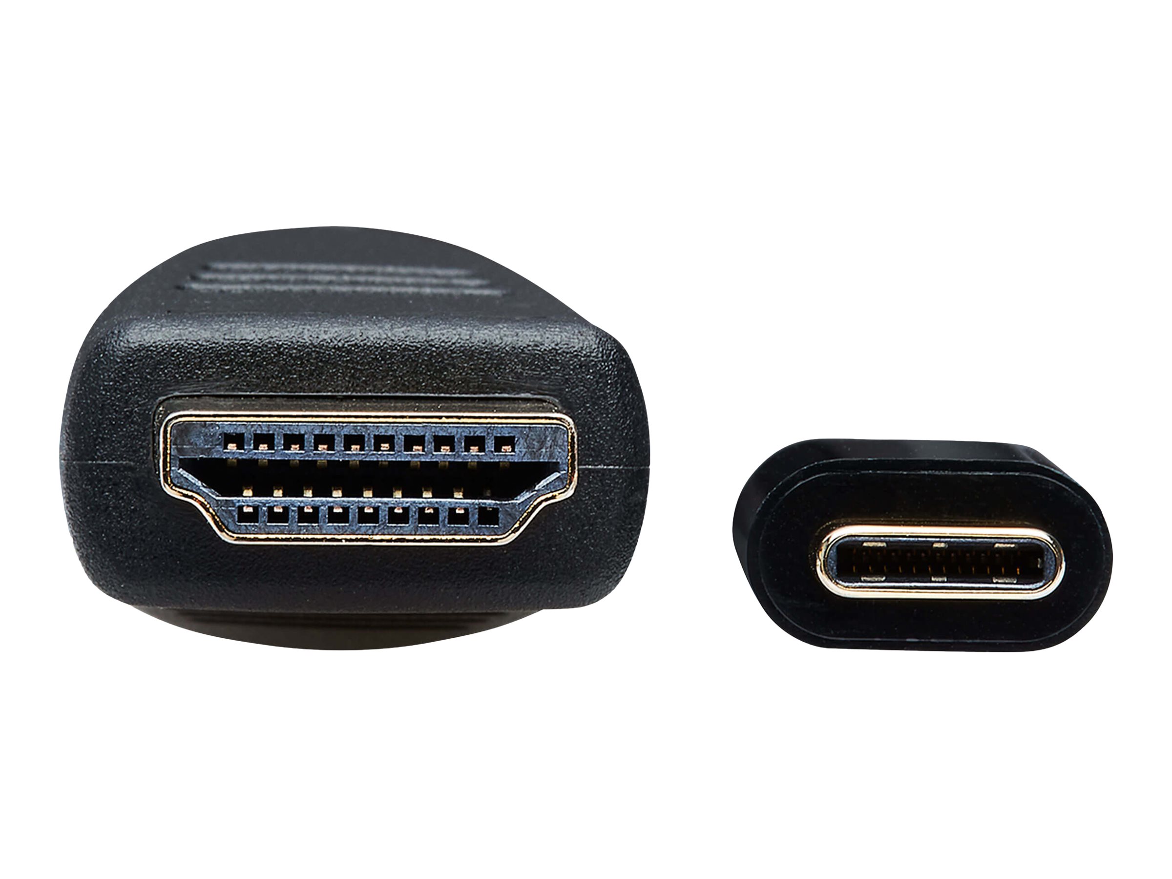 Tripp Lite USB C to HDMI Adapter Cable USB 3.1 4K@60Hz M/M USB-C Black 15ft - Câble vidéo - HDMI mâle pour 24 pin USB-C mâle reversible - 4.6 m - noir - support 4K - U444-015-H4K6BM - Câbles HDMI
