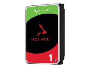 Seagate IronWolf ST1000VN008 - Disque dur - 1 To - interne - 3.5" - SATA 6Gb/s - 5400 tours/min - mémoire tampon : 256 Mo - ST1000VN008 - Disques durs internes