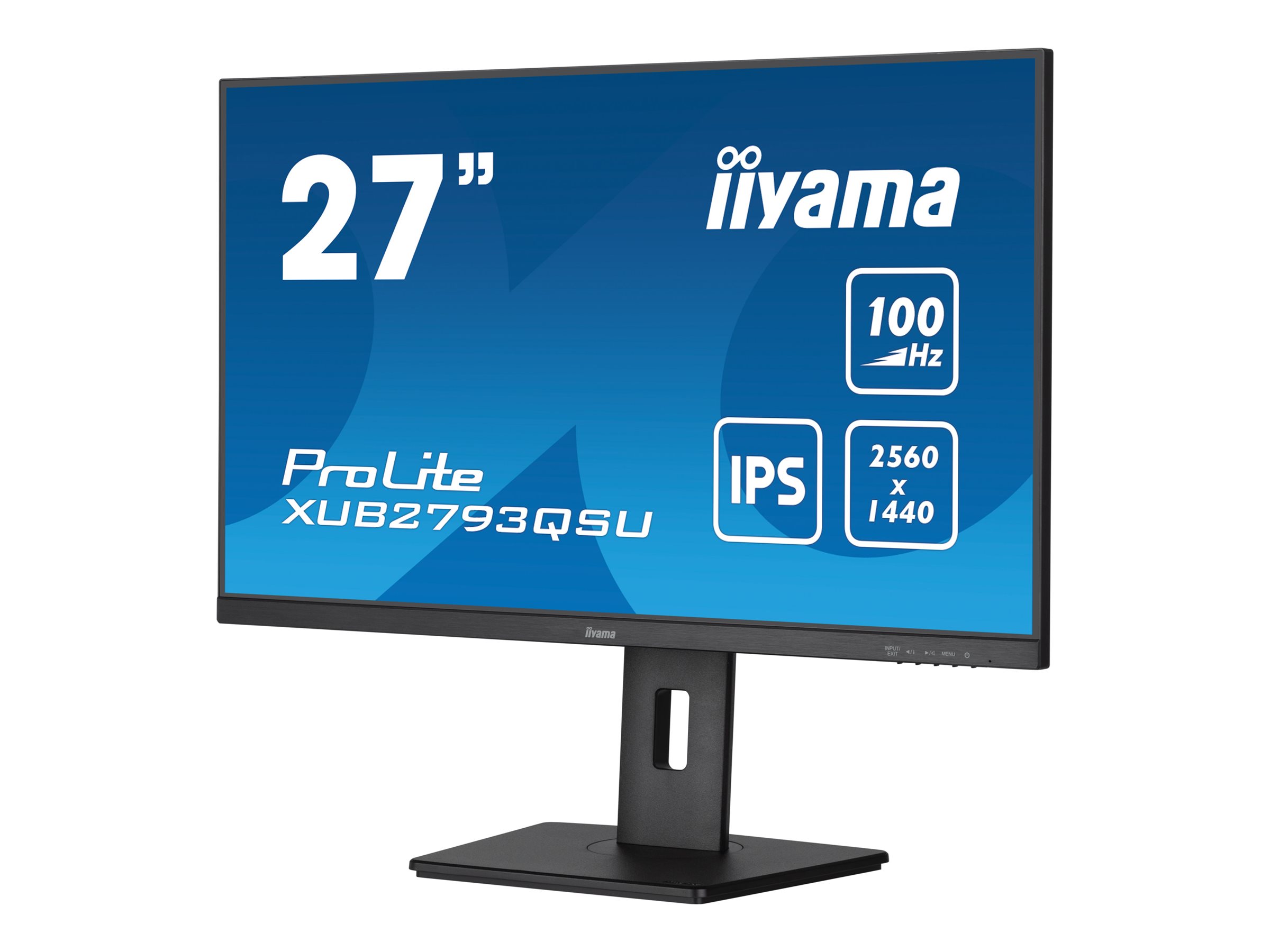 iiyama ProLite XUB2793QSU-B6 - Écran LED - 27" - 2560 x 1440 QHD @ 100 Hz - IPS - 250 cd/m² - 1300:1 - 1 ms - HDMI, DisplayPort - haut-parleurs - noir, mat - XUB2793QSU-B6 - Écrans d'ordinateur