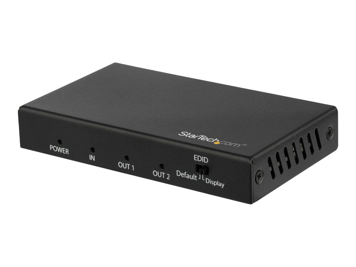 StarTech.com Répartiteur HDMI 1 entrée 4 sorties - Splitter HDMI 2.0 à 2 ports - 4K Ultra HD (UHD) 60 Hz - 1080p - 720p - Compatible HDR - Répartiteur vidéo/audio - 2 x HDMI - de bureau - pour P/N: ST121HD20FXA - ST122HD202 - Commutateurs KVM