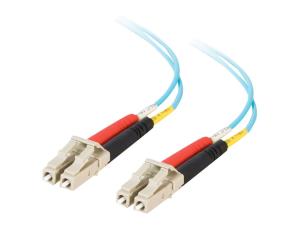 C2G LC-LC 10Gb 50/125 OM3 Duplex Multimode PVC Fiber Optic Cable (LSZH) - Câble réseau - LC multi-mode (M) pour LC multi-mode (M) - 3 m - fibre optique - duplex - 50 / 125 microns - OM3 - sans halogène - turquoise - 85551 - Câblesenfibres