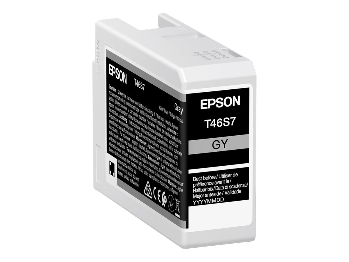 Epson T46S7 - 25 ml - gris - original - cartouche d'encre - pour SureColor P706, SC-P700, SC-P700 Mirage Bundling - C13T46S700 - Cartouches d'encre Epson