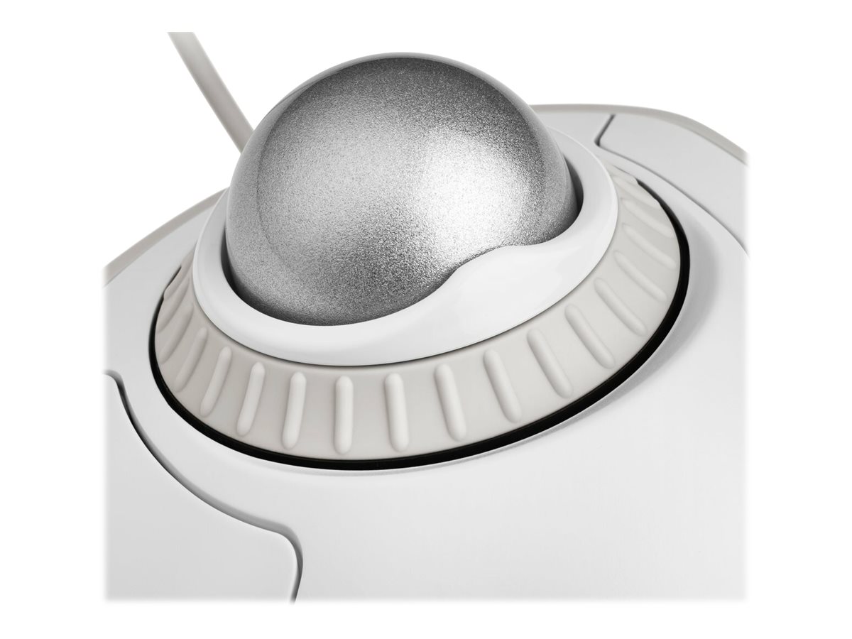 Kensington Orbit with Scroll Ring - Boule de commande - droitiers et gauchers - optique - 2 boutons - filaire - USB - blanc, argent - K72500WW - Dispositifs de pointage