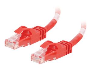 C2G Cat6 Booted Unshielded (UTP) Network Patch Cable - Cordon de raccordement - RJ-45 (M) pour RJ-45 (M) - 3 m - UTP - CAT 6 - moulé, sans crochet, bloqué - rouge - 83449 - Câbles à paire torsadée