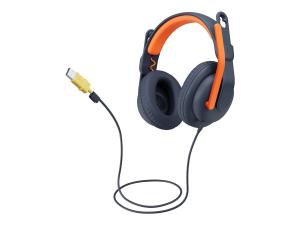 Logitech Zone Learn Over-Ear Wired Headset for Learners, 3.5mm AUX - Écouteurs avec micro - circum-aural - filaire - jack 3,5mm - 981-001389 - Écouteurs