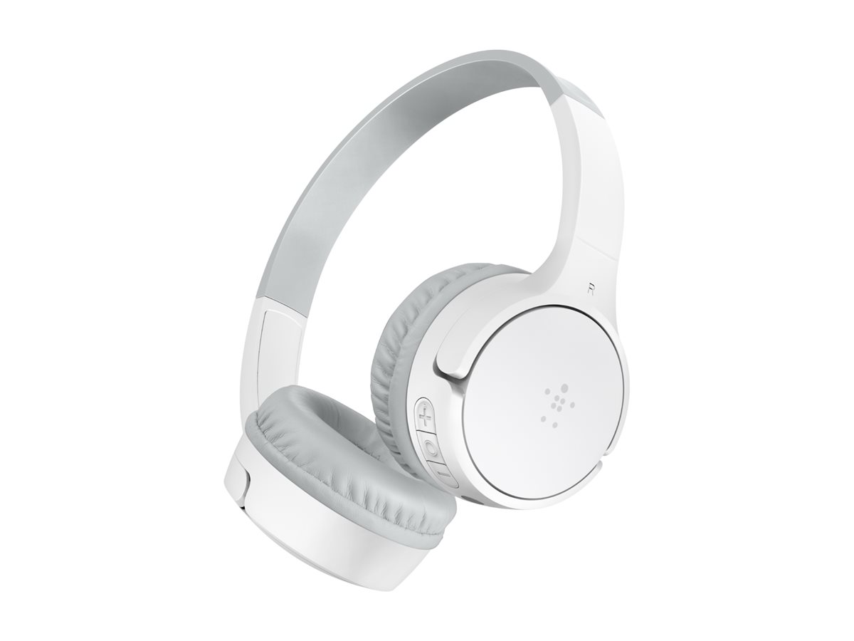 Belkin SoundForm Mini - Écouteurs avec micro - sur-oreille - Bluetooth - sans fil - jack 3,5mm - blanc - AUD002BTWH - Écouteurs