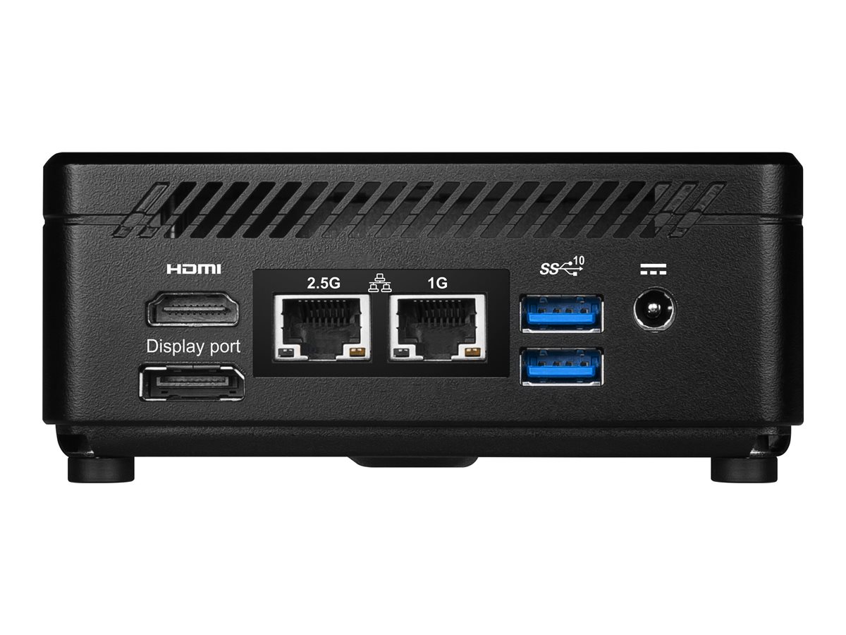 MSI Cubi 5 12M 002BEU - Barebone - mini PC - 1 x Core i5 1235U / jusqu'à 4.4 GHz - RAM 0 Go - Iris Graphics - Gigabit Ethernet, 2.5 Gigabit Ethernet, IEEE 802.11ax (Wi-Fi 6E), Bluetooth 5.3 - 802.11a/b/g/n/ac/ax (Wi-Fi 6E), Bluetooth 5.3 - noir - 936-B0A811-088 - Mini-systèmes