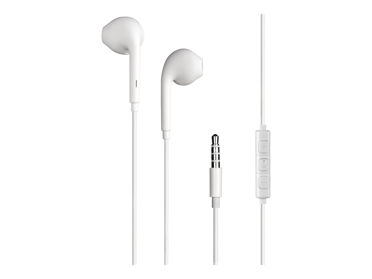 BIGBEN Connected - Écouteurs avec micro - embout auriculaire - filaire - jack 3,5mm - blanc - KPBOUTONJACKRW - Écouteurs