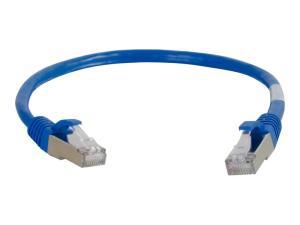 C2G Cat5e Booted Shielded (STP) Network Patch Cable - Cordon de raccordement - RJ-45 (M) pour RJ-45 (M) - 1 m - STP - CAT 5e - moulé - bleu - 83770 - Câbles de raccordement