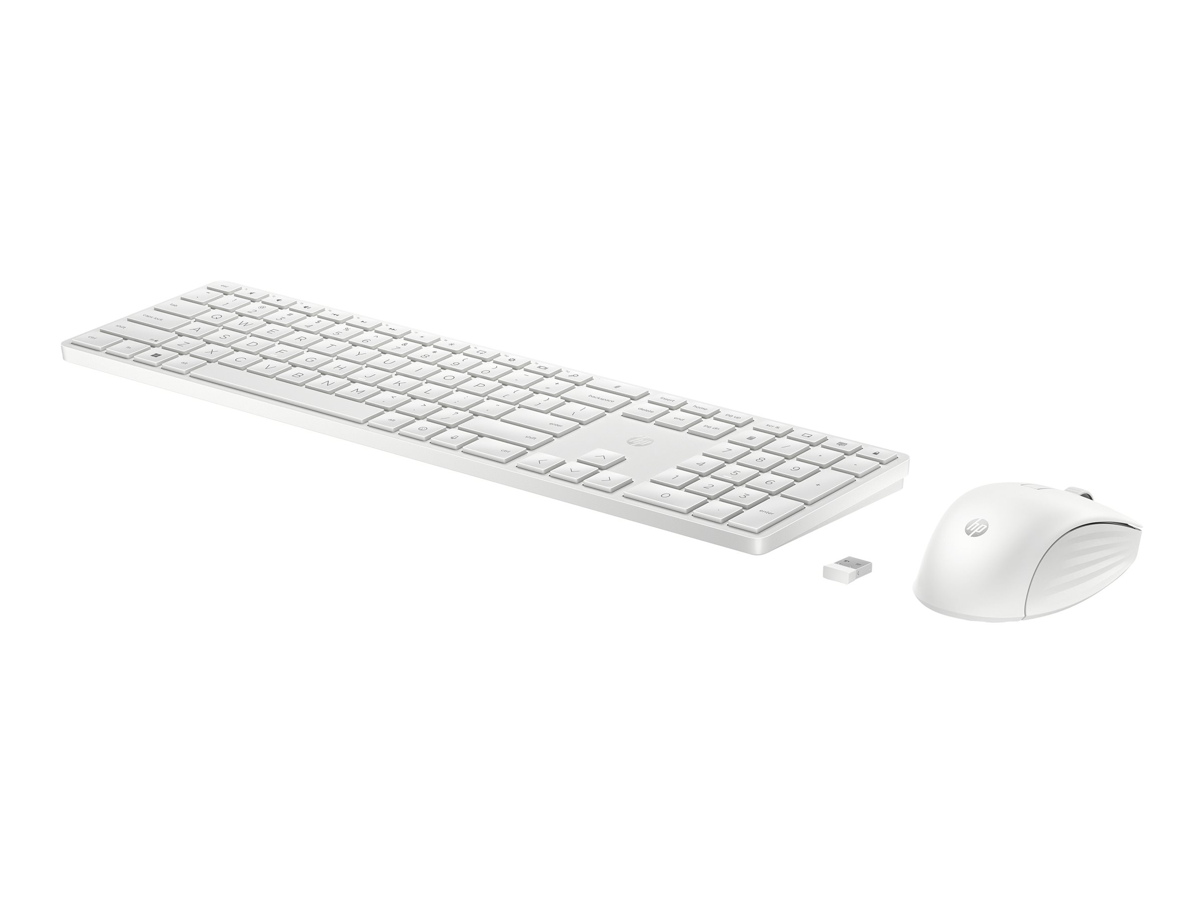 HP 655 - Ensemble clavier et souris - sans fil - 2.4 GHz - Français - blanc - 860P8AA#ABF - Claviers