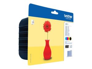 Brother LC121 Value Pack - Noir, jaune, cyan, magenta - original - blister - cartouche d'encre - pour Brother DCP-J132, DCP-J152, DCP-J552, DCP-J752, MFC-J245, MFC-J470, MFC-J650, MFC-J870 - LC121VALBP - Cartouches d'imprimante