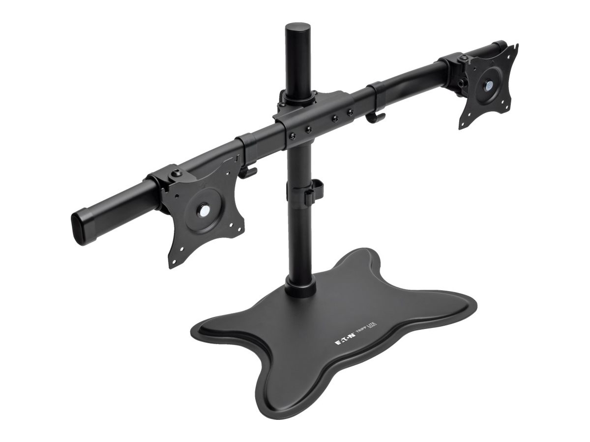 Eaton Tripp Lite Series Dual-Monitor TV Desktop Display Mount Stand Full Motion 13"- 27" Flat Screen Displays - Pied - pleine action - pour 2 écrans LCD - acier - noir - Taille d'écran : 13"-27" - ordinateur de bureau - DDR1327SDD - Montages pour TV et moniteur