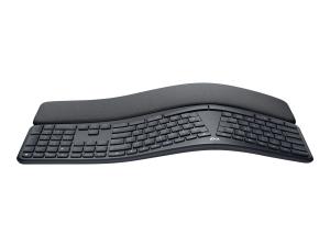 Logitech ERGO K860 Split Keyboard for Business - Clavier - sans fil - Bluetooth LE - Allemand - graphite - 920-010345 - Claviers