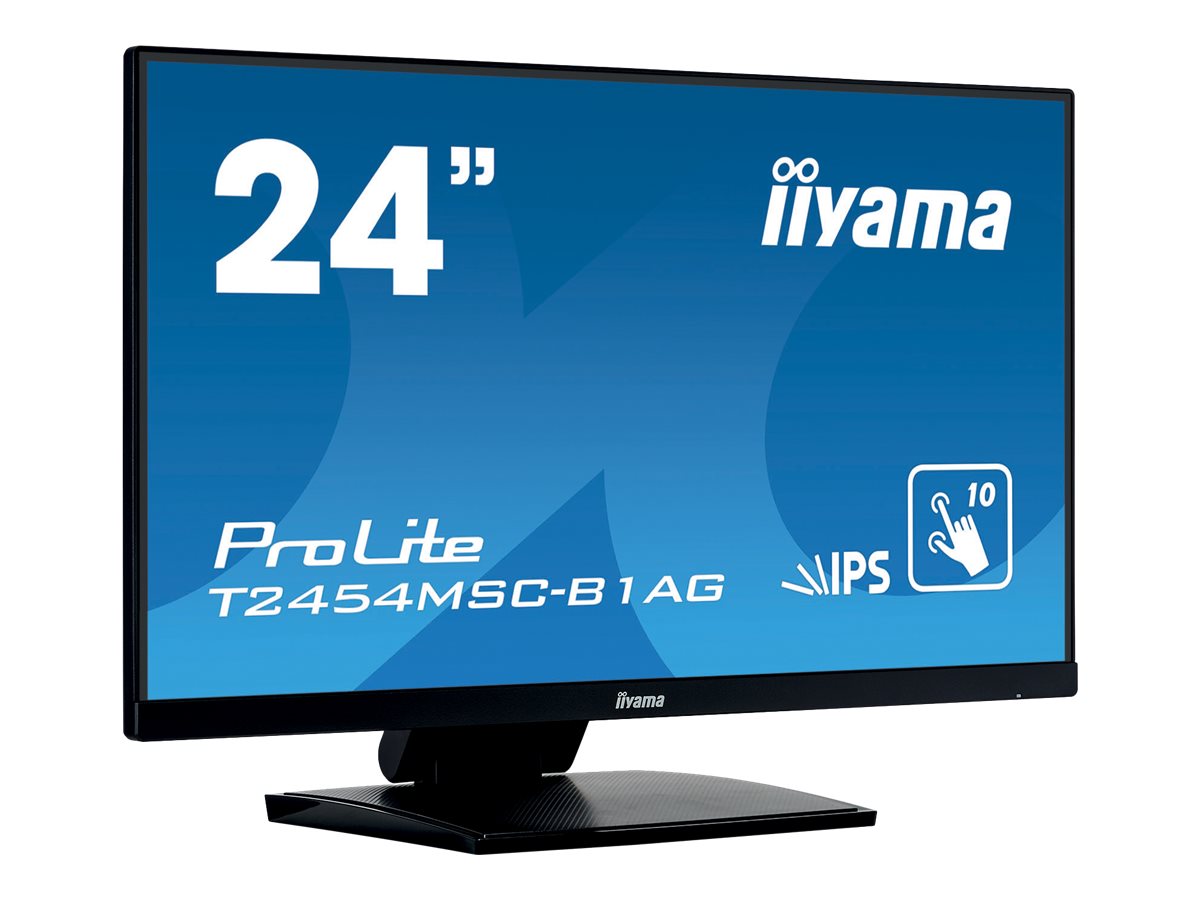 iiyama ProLite T2454MSC-B1AG - Écran LED - 23.8" - écran tactile - 1920 x 1080 Full HD (1080p) @ 60 Hz - IPS - 250 cd/m² - 1000:1 - 5 ms - HDMI, VGA - haut-parleurs - noir mat - T2454MSC-B1AG - Écrans d'ordinateur