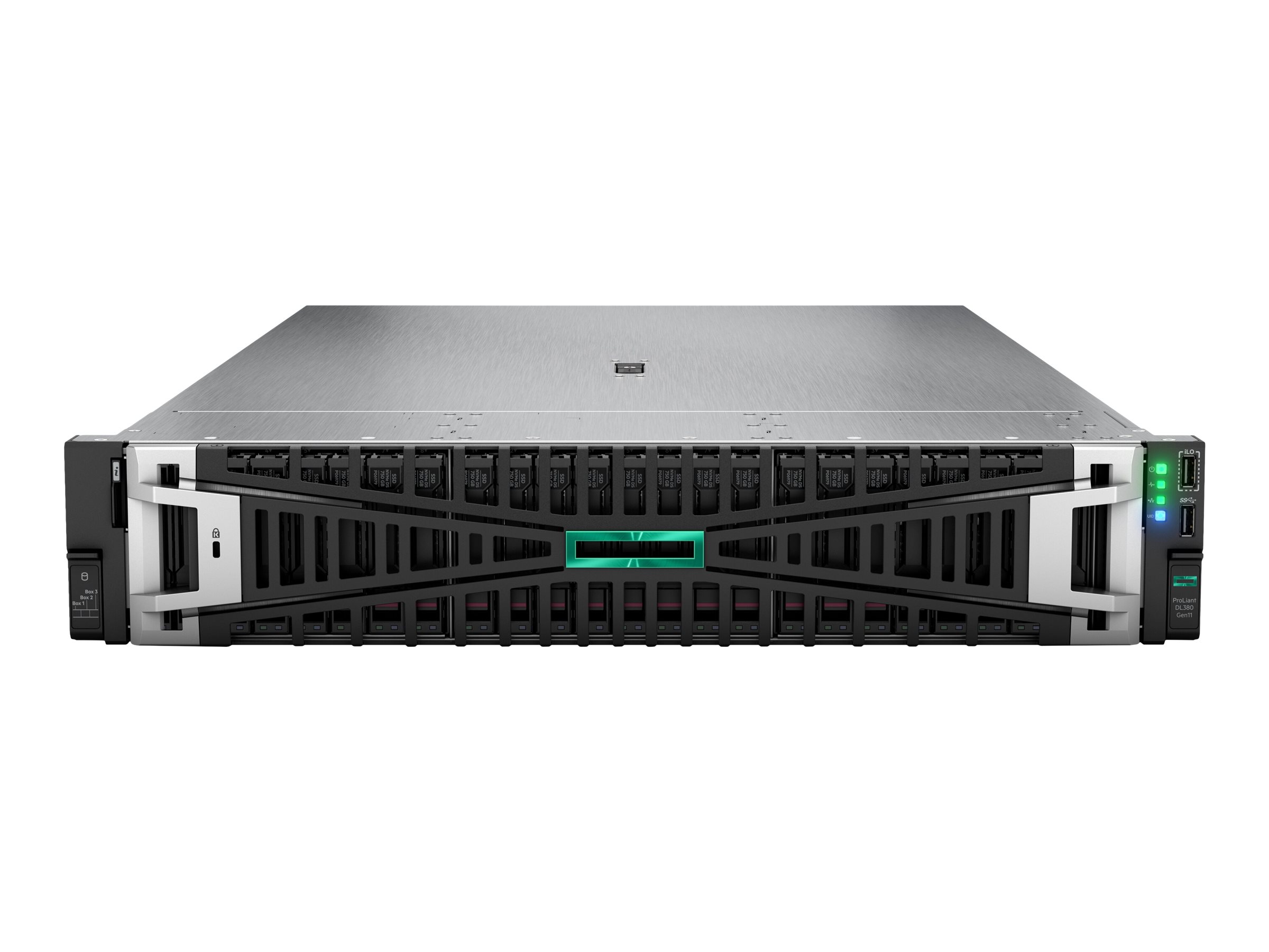 HPE ProLiant DL380 Gen11 Network Choice - Serveur - Montable sur rack - 2U - 2 voies - 1 x Xeon Silver 4514Y / jusqu'à 3.4 GHz - RAM 32 Go - SATA/SAS/NVMe - hot-swap 3.5" baie(s) - aucun disque dur - Gigabit Ethernet, 10 Gigabit Ethernet - Aucun SE fourni - moniteur : aucun - P70458-421 - Serveurs rack