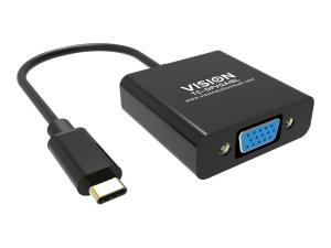 VISION - Adaptateur vidéo - 24 pin USB-C mâle pour HD-15 (VGA) femelle - noir - support 1080p - TC-USBCVGA/BL - Câbles vidéo