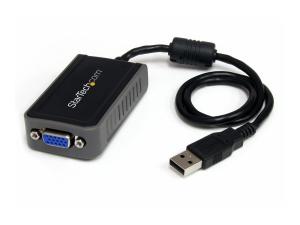 StarTech.com Adaptateur / Convertisseur vidéo USB 2.0 vers VGA HD15 - Carte graphique externe - Mâle / Femelle - 1440x900 - Adaptateur vidéo - Conformité TAA - USB mâle pour HD-15 (VGA) femelle - 7.5 cm - gris - pour P/N: MXT101MM - USB2VGAE2 - Accessoires pour téléviseurs