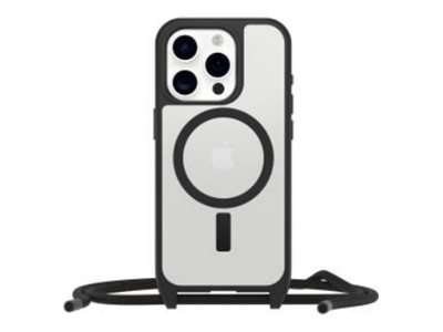 OtterBox React Series - Coque de protection pour téléphone portable - collier - compatibilité avec MagSafe - cristal noir (incolore/noir) - pour Apple iPhone 16 Pro - 77-96831 - Coques et étuis pour téléphone portable