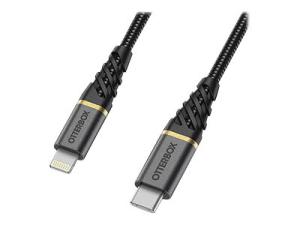 OtterBox Premium - Câble Lightning - Lightning mâle pour 24 pin USB-C mâle - 2 m - noir glamour - 78-52655 - Câbles spéciaux